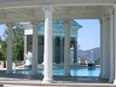 View through columns to the Neptune Pool beyond.